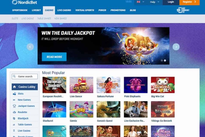 Онлайн казино NordicBet и цветно и с професионален дизайн